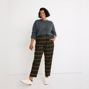Corduroy Pull-On Mid-Rise Jogger Pants in Windowpane